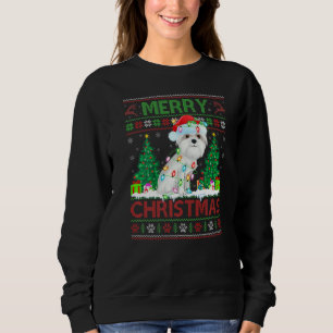 Maltesisk ugglanssötare Reindeer Ljus för jul T Shirt
