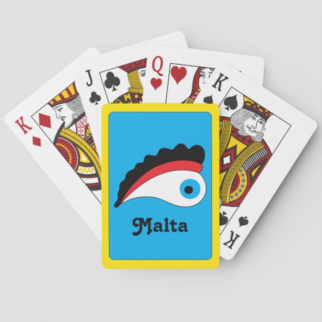 Maltesisk vaccinering | Maltas fiskebåt Lucky Öga Casinokort (Baksidan)