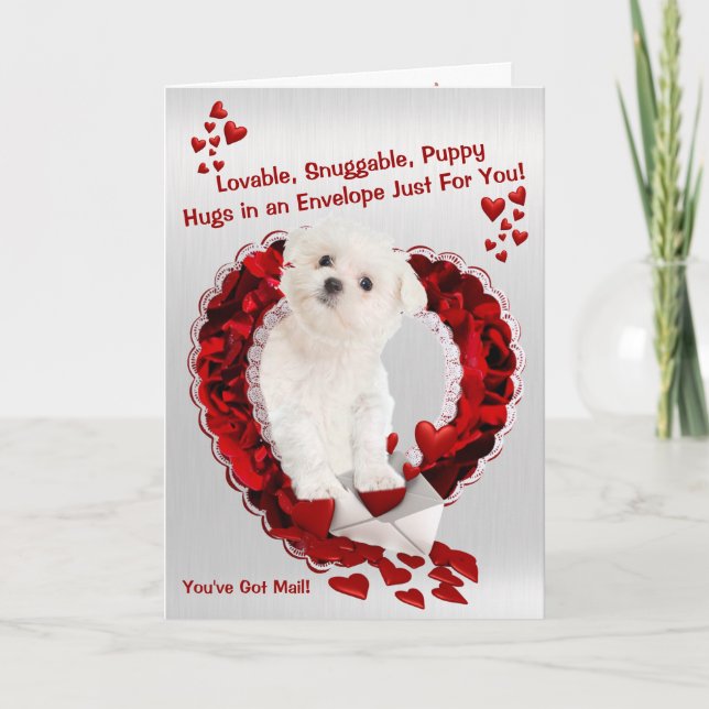 Maltesisk valp - Toppen Cute Du har Har Mail! Helgkort (Framsida)