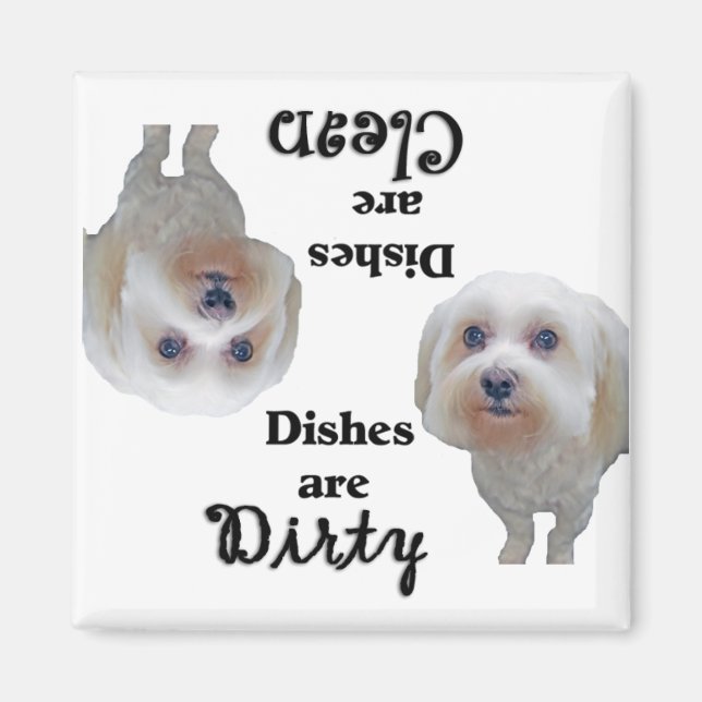 Maltesiska Älskare Dishwasher Magnet (Framsidan)