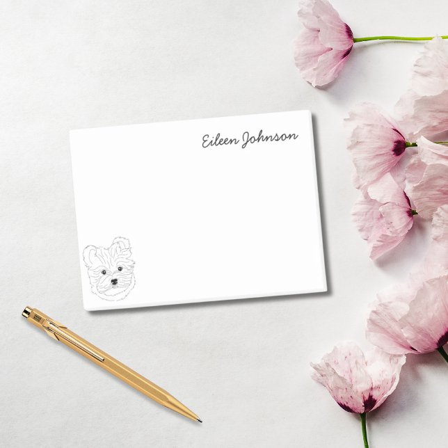 Maltesiska Älskare Simple Black & White Personlig Post-it Block (Maltese Lover Simple Black & White Personalized Post-it Notes)