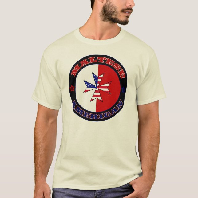Maltesiska amerikanska Kor Ensign Tee Shirt (Framsida)
