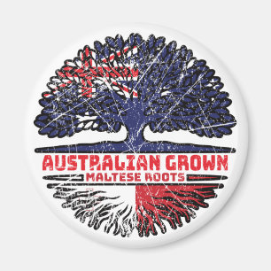 Maltesiska australiska Australien Träd Roots Flagg Magnet