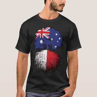 Maltesiska australiska Australien Träd Roots Flagg T Shirt