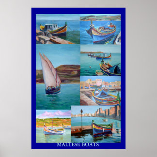 Maltesiska Boats Poster