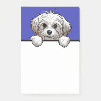 Maltesiska Cute Peeking Hund älskare Gifts Station Post-it Block