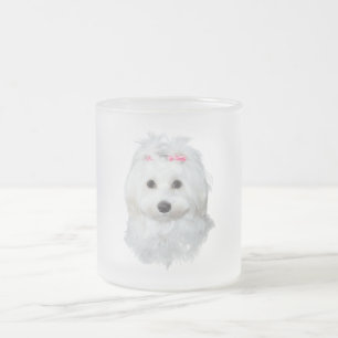 Maltesiska Elegance Fluffy Beauty Frostad Glasmugg