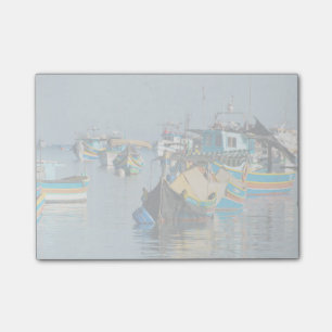Maltesiska fiskebåtar Marsaxlokk i Malta Post-it Block
