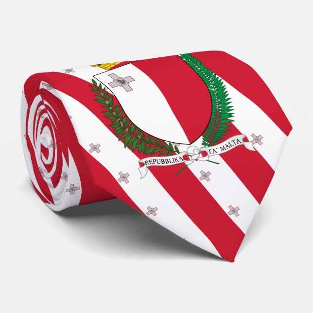 Maltesiska Flagga & Jacka av Arm, Maltas Flagga Slips (Rullad)