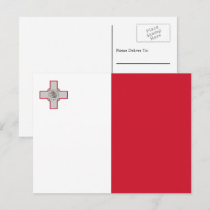 Maltesiska Flagga, Maltas Flagga Vykort