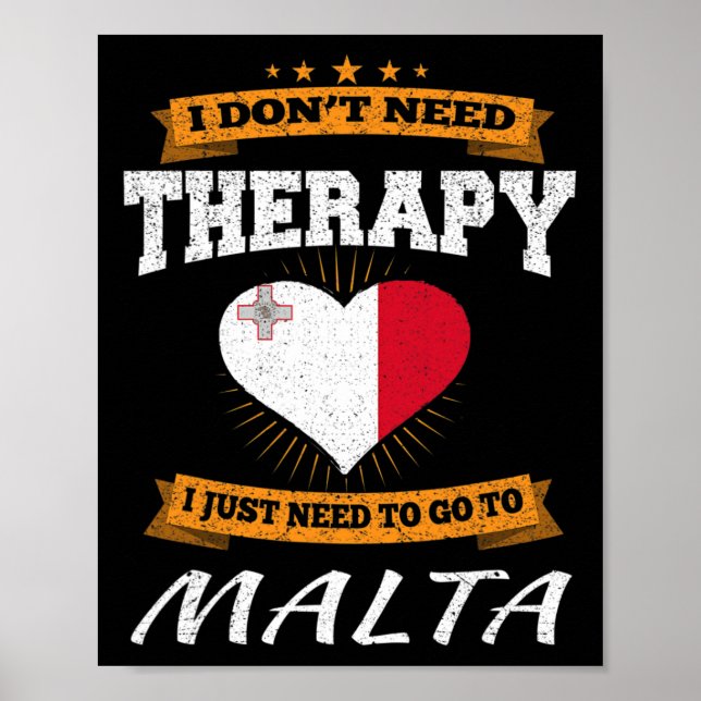 Maltesiska flaggan I Roligt Malta present  Poster (Framsidan)