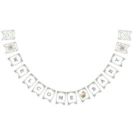 Maltesiska Greenery Baby Shower Puppy Bunting Flag Vimplar