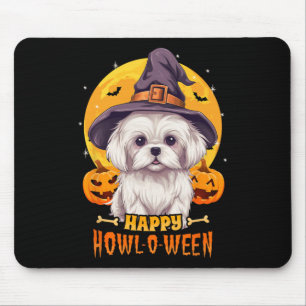 Maltesiska Halloween Hund Howl O Ween Funny Pet Fo Musmatta