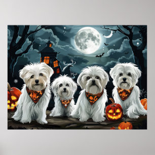 Maltesiska Halloween Spooky Poster