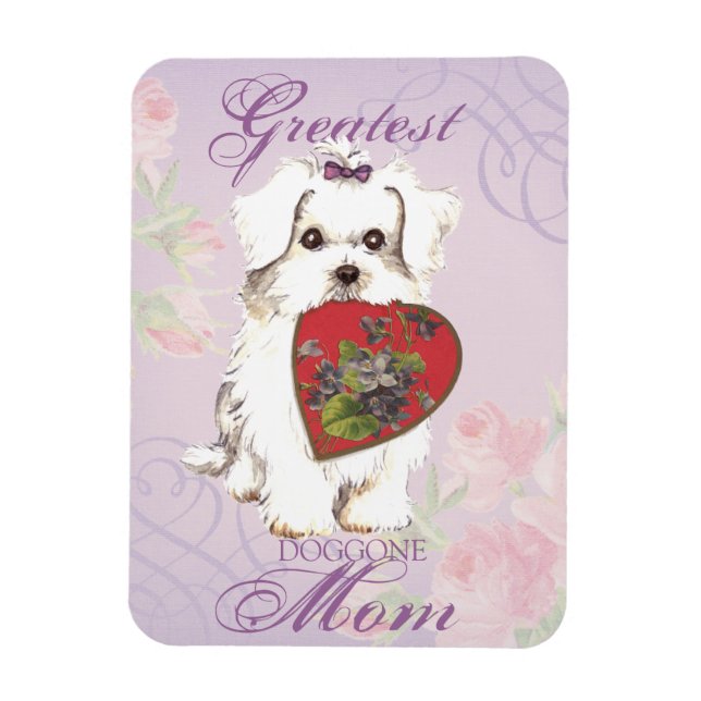 Maltesiska Heart Mamma Magnet (Vertikal)