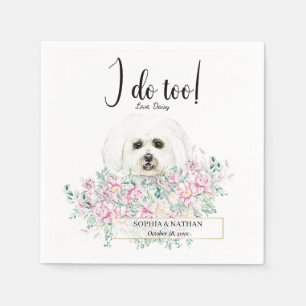 Maltesiska Hund Bröllop Cocktail Napkins Pappersservett