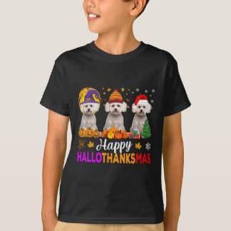 Maltesiska Hund Halloween jul Hallothanksmas 1 T Shirt