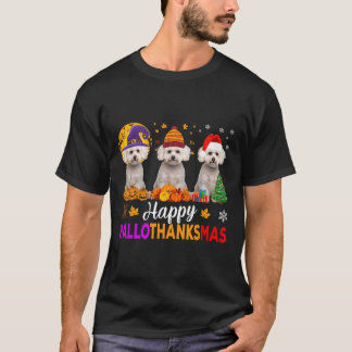 Maltesiska Hund Halloween jul Hallothanksmas 1 T Shirt