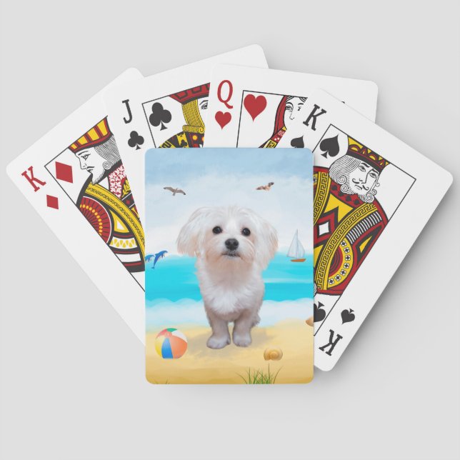 Maltesiska Hund i Beach Casinokort (Baksidan)