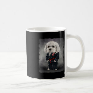 Maltesiska Hund Judo Karate Master in Black Judogi Kaffemugg