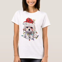 Maltesiska Hund Jul, Julafton Maltesiska Hund T Shirt