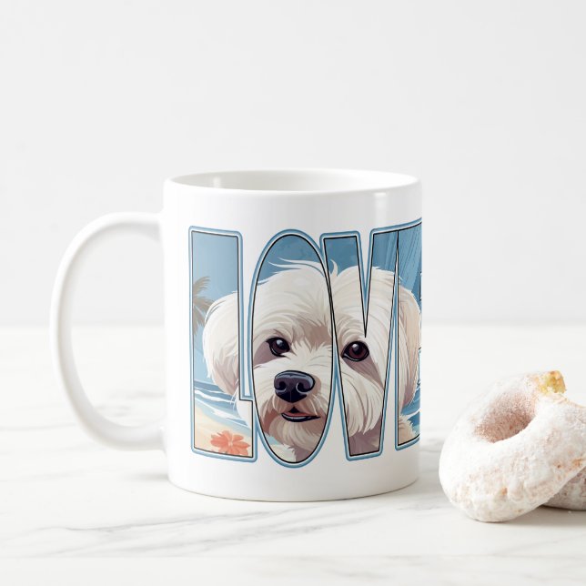 Maltesiska Hund Kärlek Kaffemugg (Med munk)