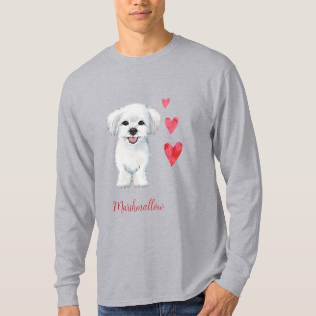 Maltesiska Hund Leksak Breed T Shirt (Framsida)
