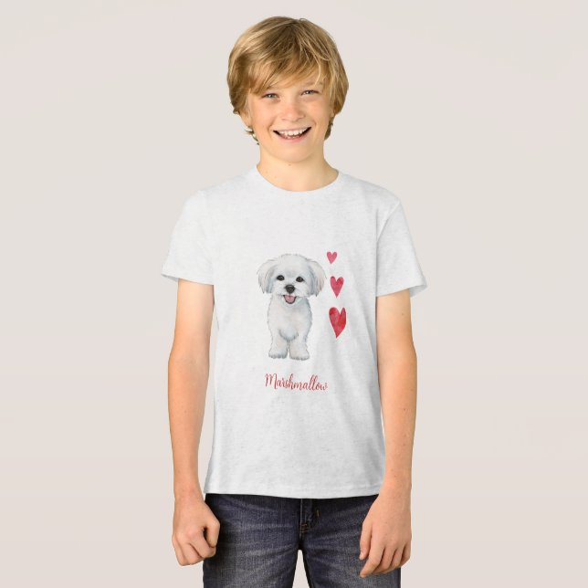 Maltesiska Hund Leksak Breed T Shirt (Framsida Full)