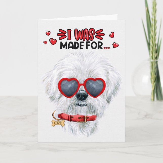 Maltesiska Hund Made for Loving You Valentine Helgkort (Framsida)