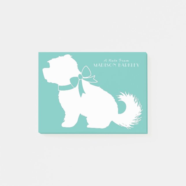 Maltesiska Hund Puppy Kort Hair-Nallen Post-it Block (Framsida)