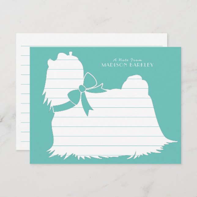 Maltesiska Hund Puppy Tack Kort (Fram/baksida)