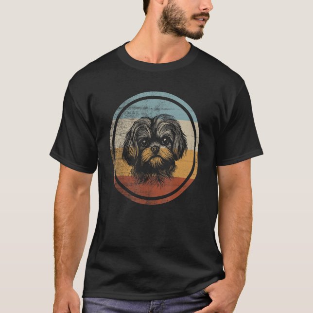 Maltesiska Hund Retro Stil T Shirt (Framsida)