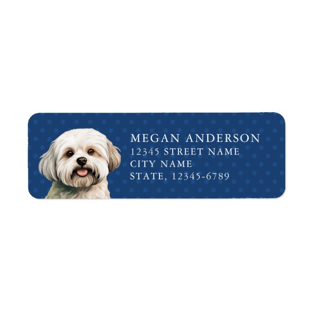 Maltesiska Hund Returetiketter Returadress Etikett (Framsidan)