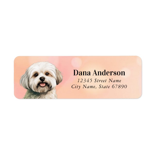 Maltesiska Hund Returetiketter Returadress Etikett (Framsidan)