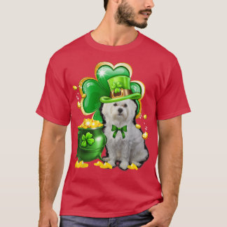 Maltesiska Hund Shamrock St patricks day Irish Hun T Shirt