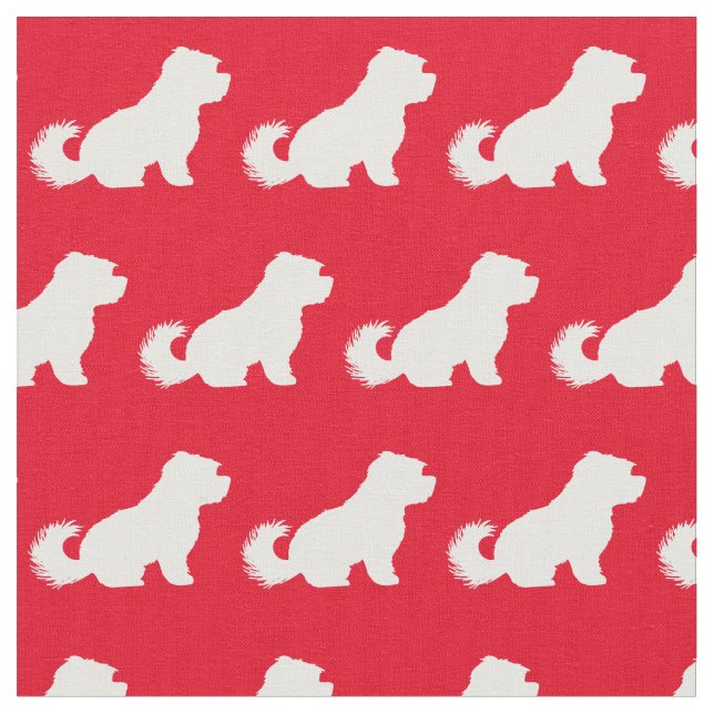 Maltesiska Hund Silhouette Pet Red Tyg (Närbild)