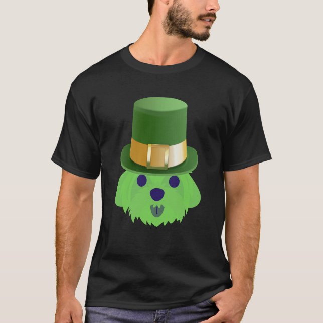 Maltesiska Hund St patricks day Hund med St Patric T Shirt (Framsida)