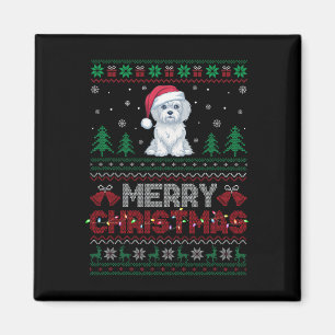 Maltesiska Hundälskare Santa Hat Julgran Ljus Magnet