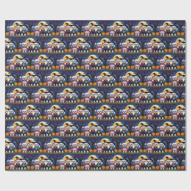 Maltesiska Hundar Pumpkin Halloween Funny Presentpapper (Platt)