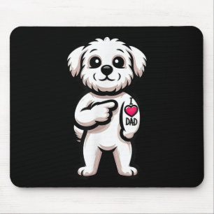 Maltesiska I Kärlek Pappa Rolig hund Tattoo_1 Musmatta