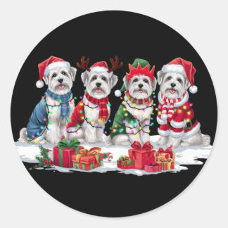 Maltesiska julhattskålskårar ljus runt klistermärke