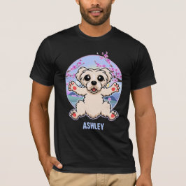 Maltesiska Kawaii Cute Gift Hund Pet T Shirt