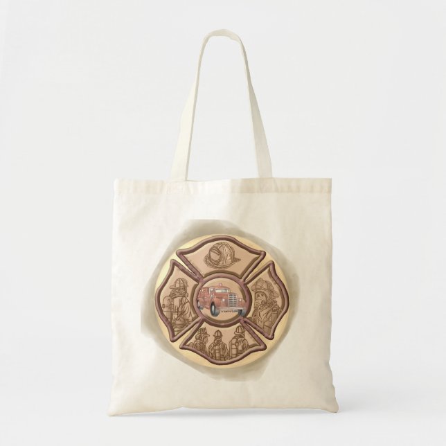 Maltesiska Kor Firefighter Tote Bag Tygkasse (Framsidan)