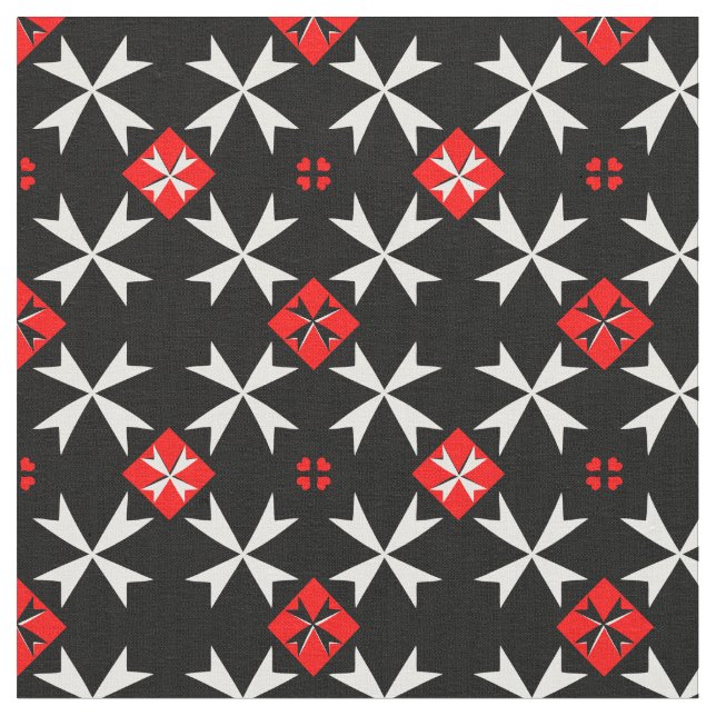 Maltesiska Kor & Malta Flagga Trendig Fabric/mode Tyg (Närbild)