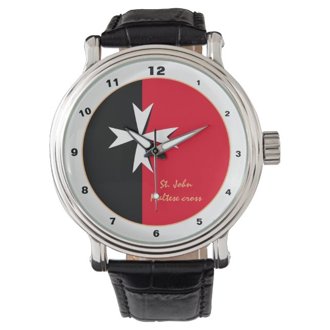 Maltesiska Kor och Malta Flagga trendig mode /desi Armbandsur (Framsida)