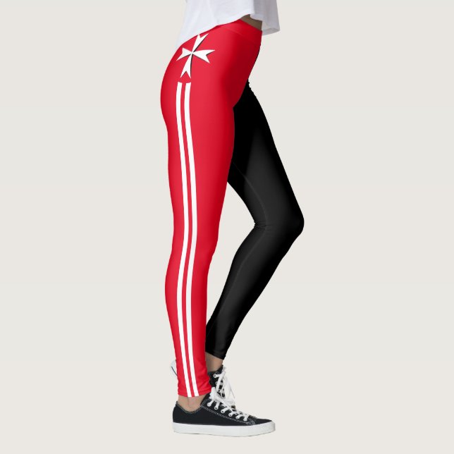 Maltesiska Kor Red & White, Knight mode / Malta Leggings (Höger)