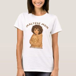 Maltesiska Mamma Anime Stil T Shirt