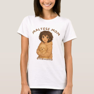 Maltesiska Mamma Anime Stil T Shirt