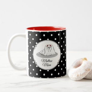 Maltesiska Mamma - Cute Hund aveln Mamma Tecknad Två-Tonad Mugg
