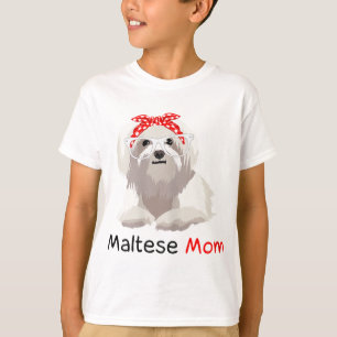 Maltesiska Mamma Hund Bandana Djurälskare Womens M T Shirt